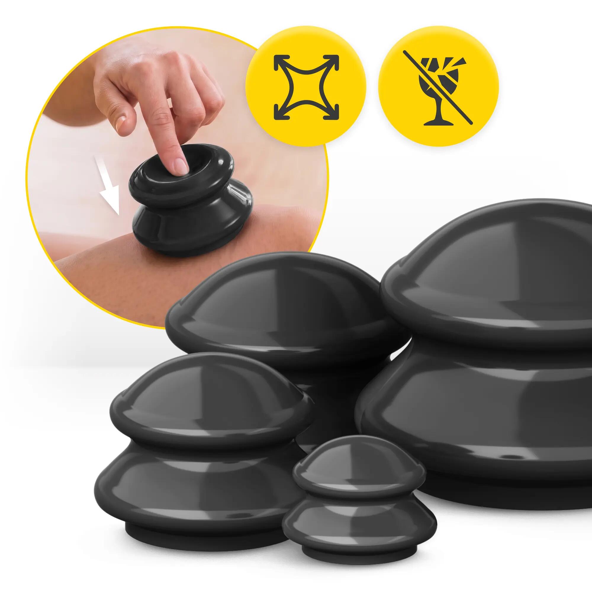 Cupping set rubber massage thuistherapie ontspanning 4st 4FIZJO PRO+ 11/15