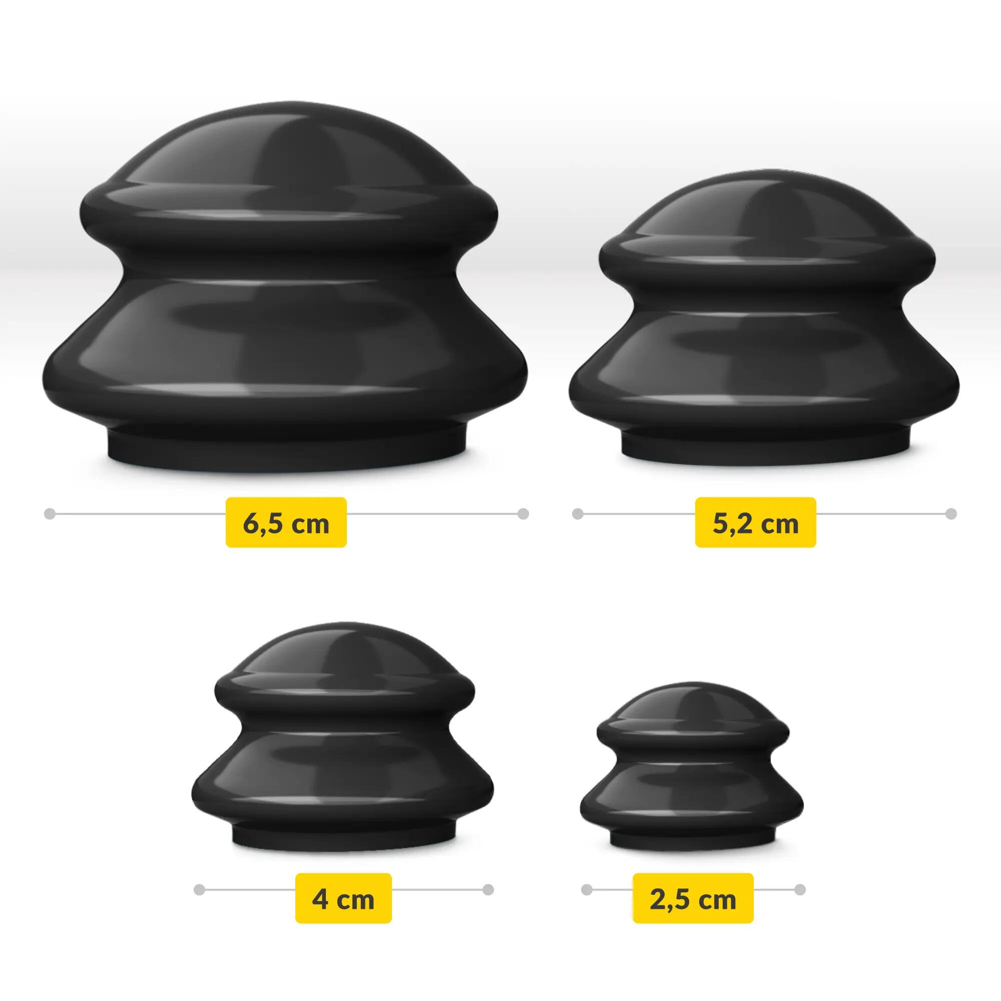 Cupping set rubber massage thuistherapie ontspanning 4st 4FIZJO PRO+ 10/15