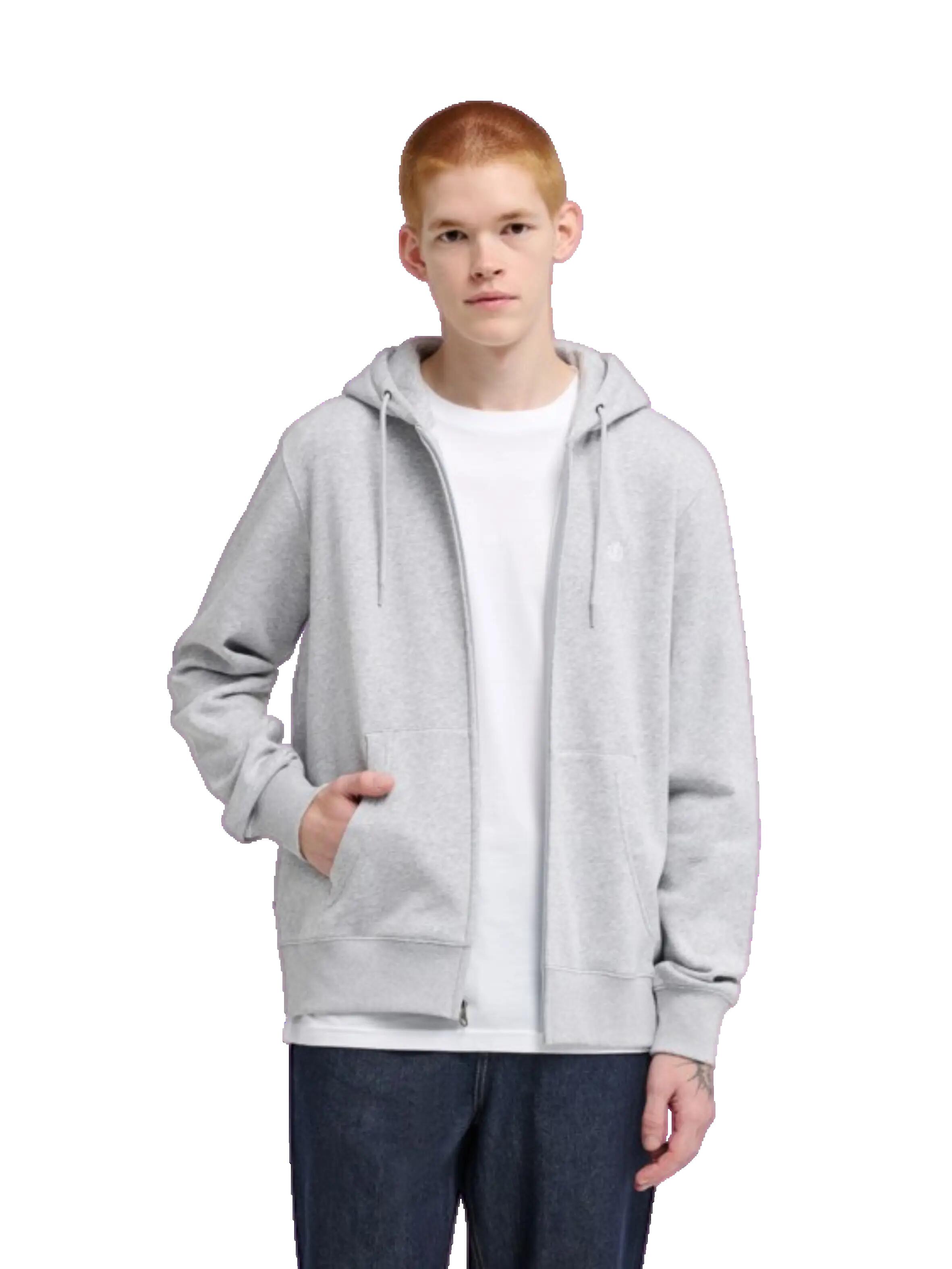 Sudadera cremallera - monopatín - icon bordado - gris 2/6