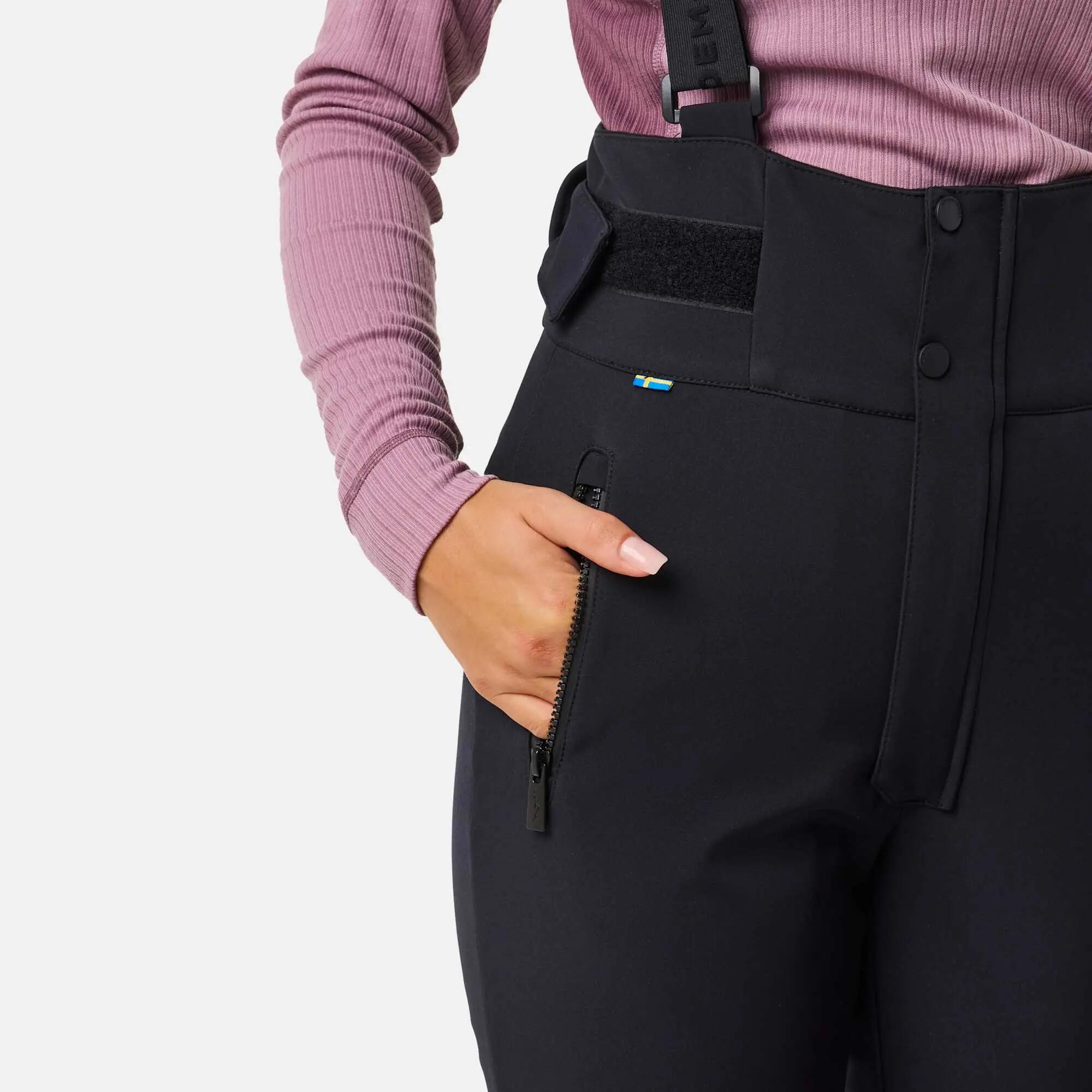 Pantalon de ski femme Softshell Vail imperméable coupe-vent avec bretelles 7/10