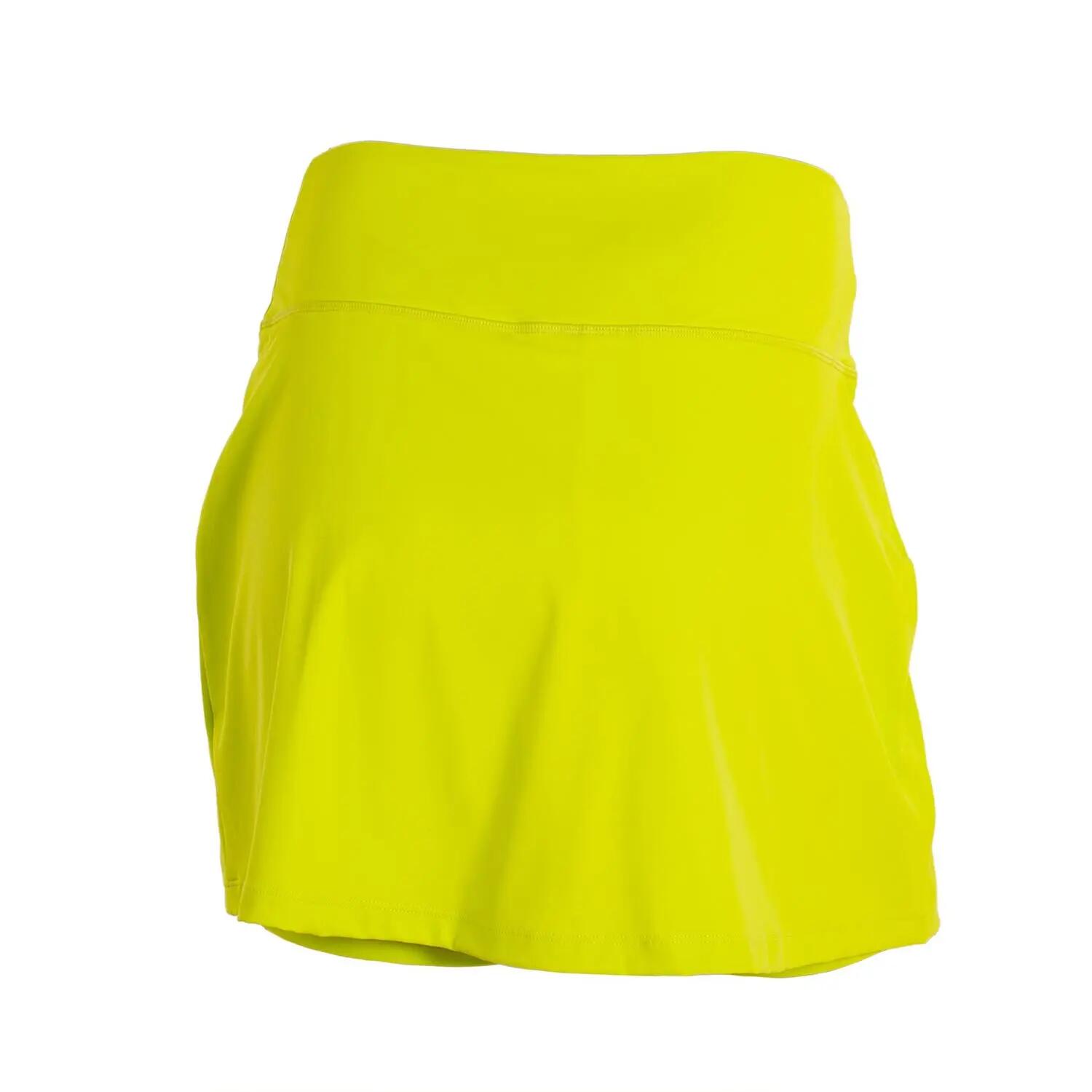Damen Padel Tennis Rock Leicht Atmungsaktiv Seitenschlitz Creta Gelb 3/5