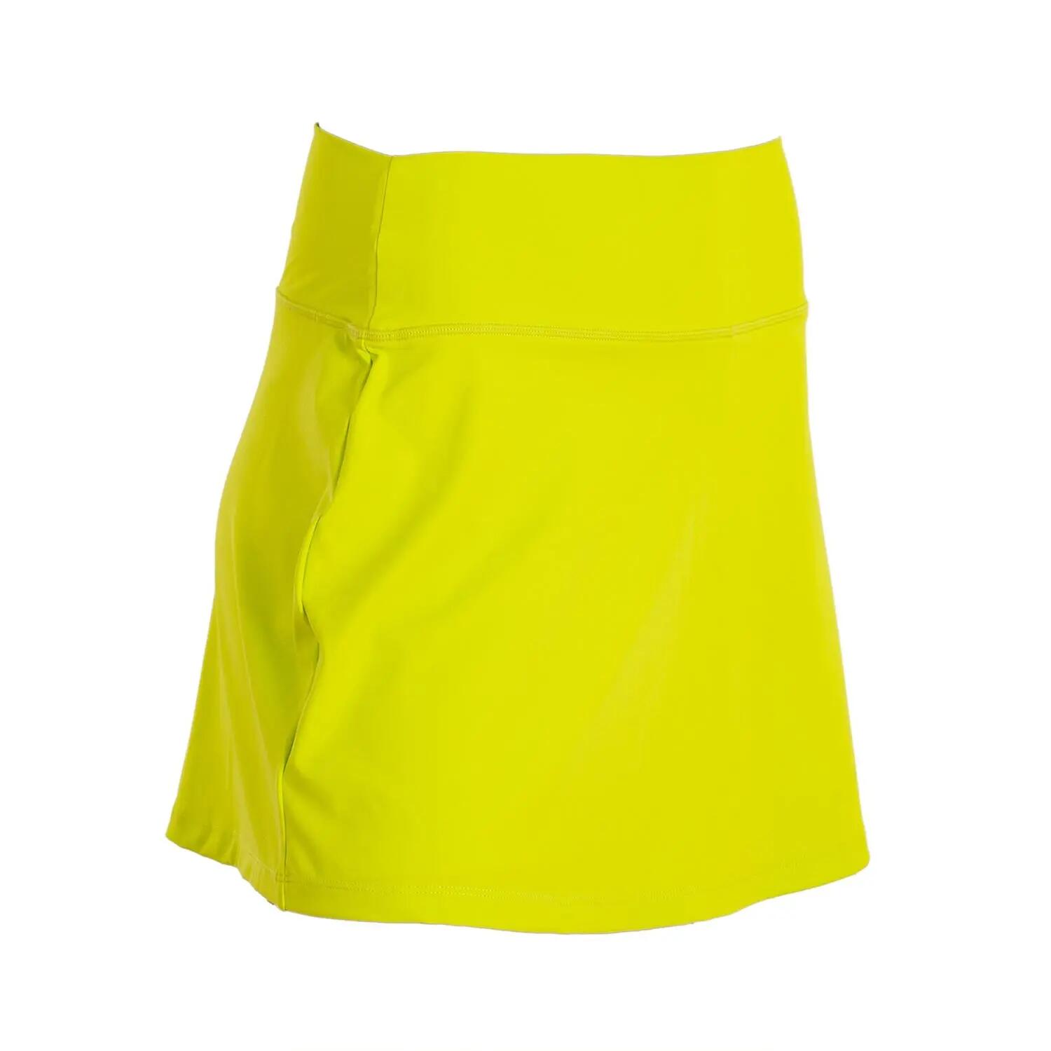 Damen Padel Tennis Rock Leicht Atmungsaktiv Seitenschlitz Creta Gelb 2/5