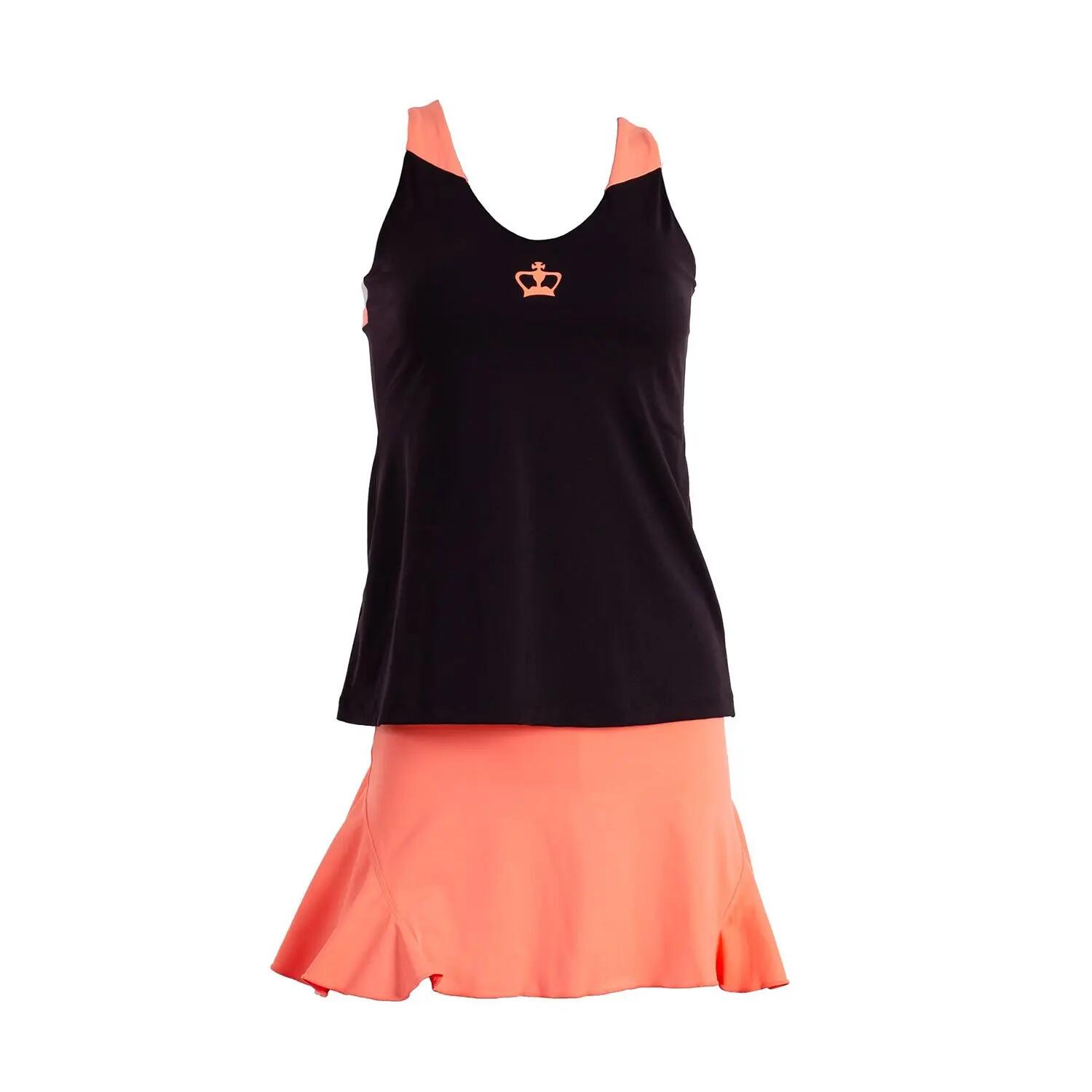 Damen Padel Tennis T-Shirt Leicht Atmungsaktiv Rückenöffnung Naxos Schwarz 3/5