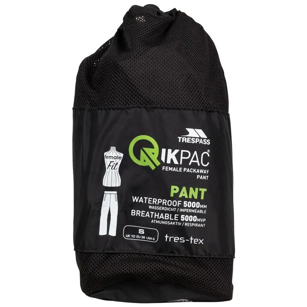 Pantaloni antipioggia - Escursionismo - Donna - QIKPAC - Nero 3/6