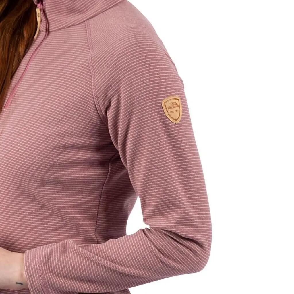 Pull femme à zip - Confort, col montant - Rose 5/7