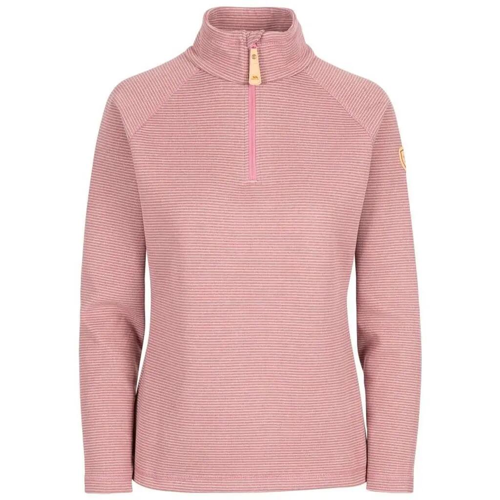 Pull femme à zip - Confort, col montant - Rose 3/7