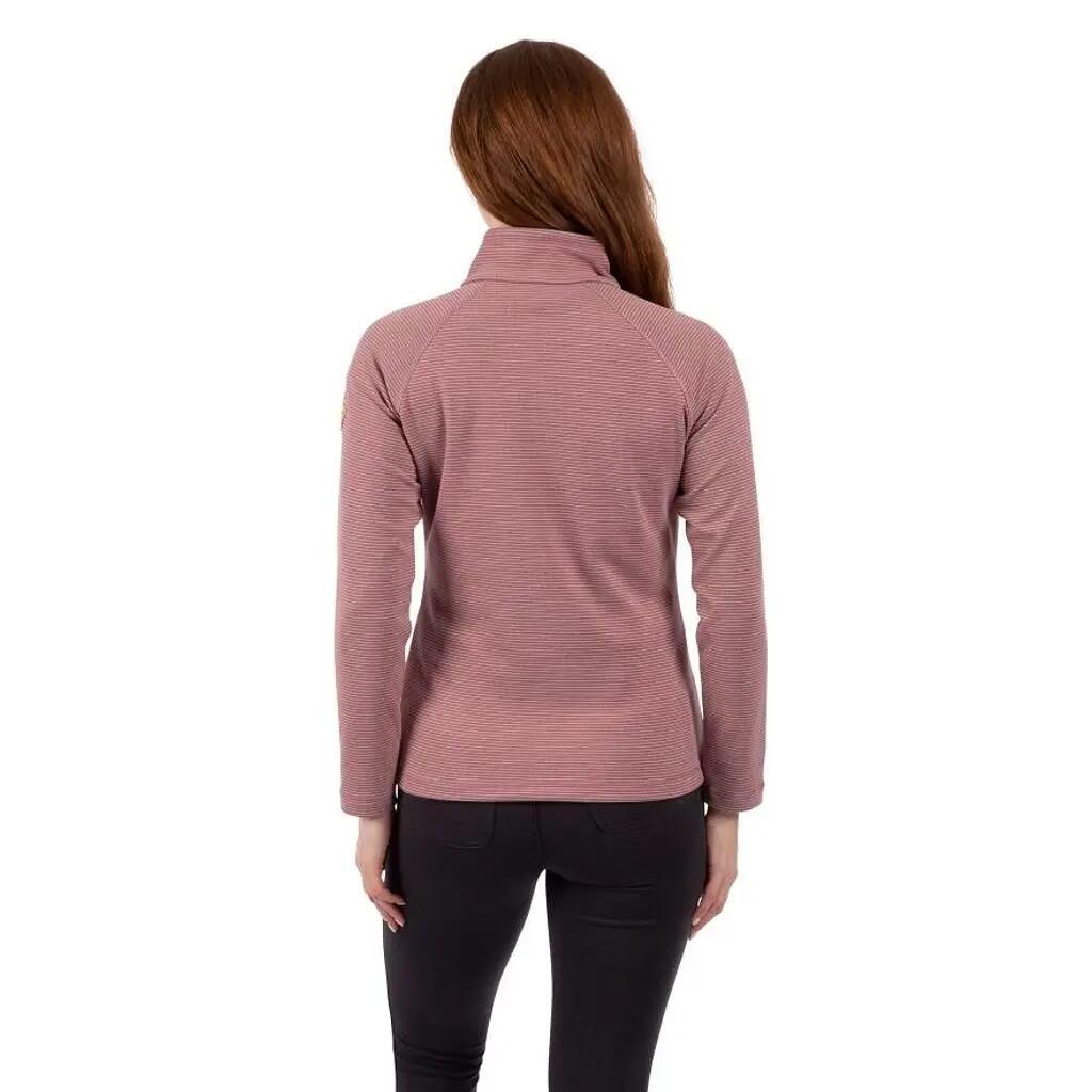 Pull femme à zip - Confort, col montant - Rose 2/7