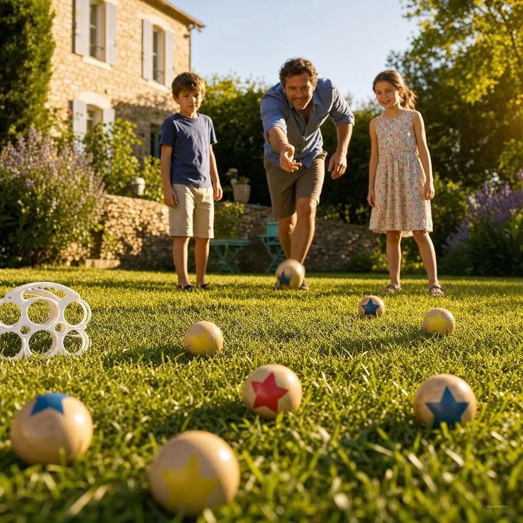 Jeu de boules CHAMP Bois 6 boules avec support 6/7