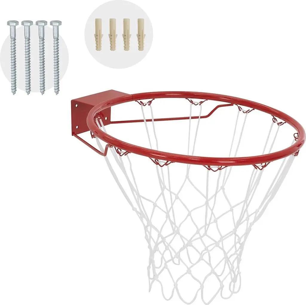 Canestro da basket - acciaio resistente alle intemperie - 45 cm - rosso 4/7