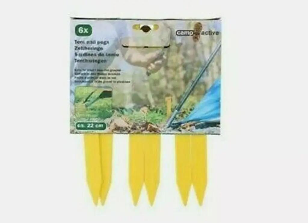 Zeltheringe - Camping - Kunststoff - 90° Kopf - Gelb - Set 6 2/5