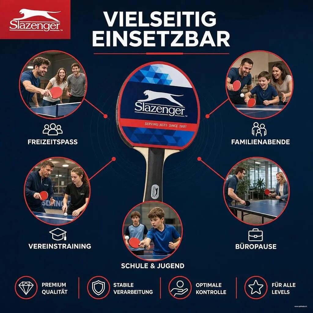 Slazenger - Table Tennis Kit - Leisure Racket Set - Red 5/7