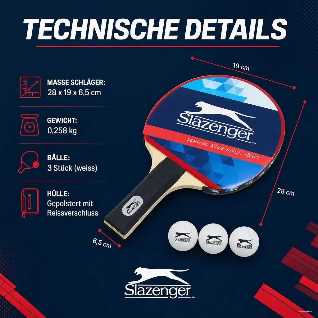 Slazenger - Table Tennis Kit - Leisure Racket Set - Red 4/7