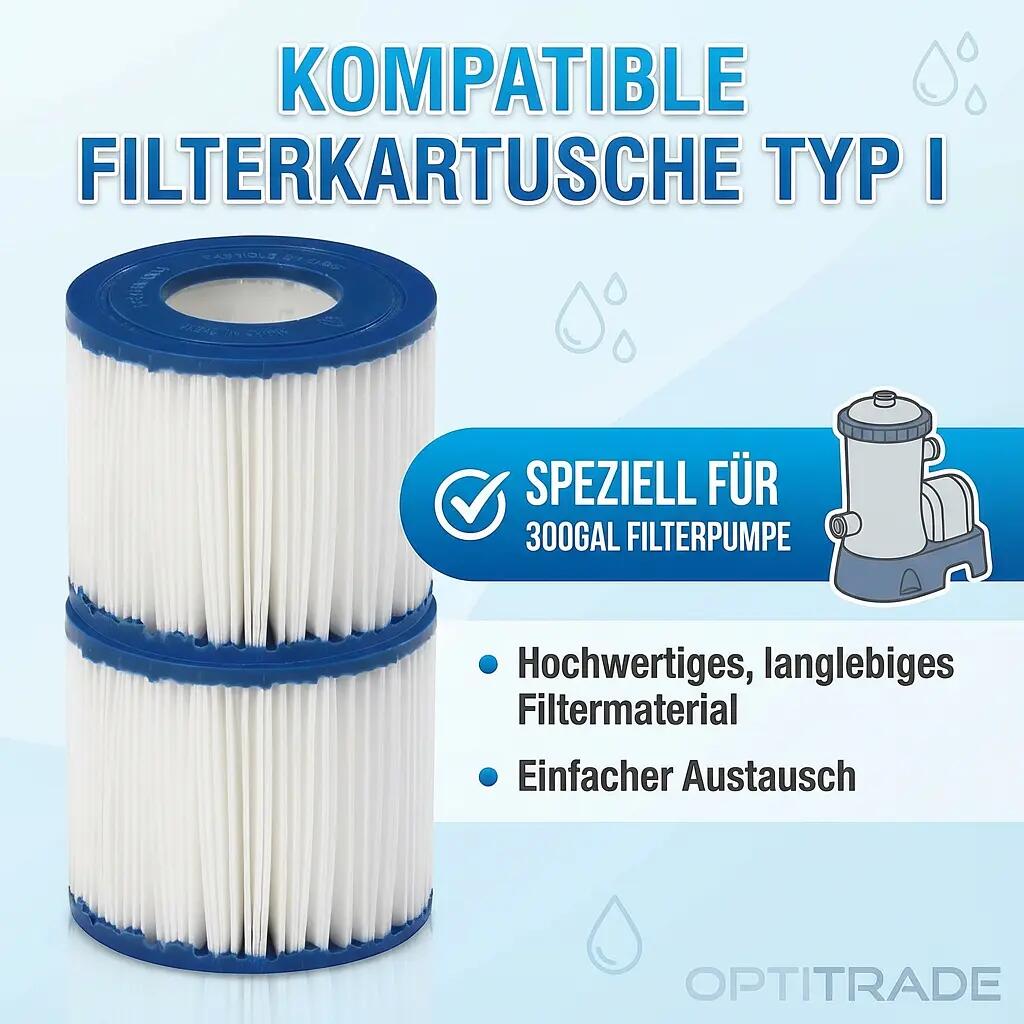 Jilong replacement filter cartridges 2-pack for 300GAL pump 4/7