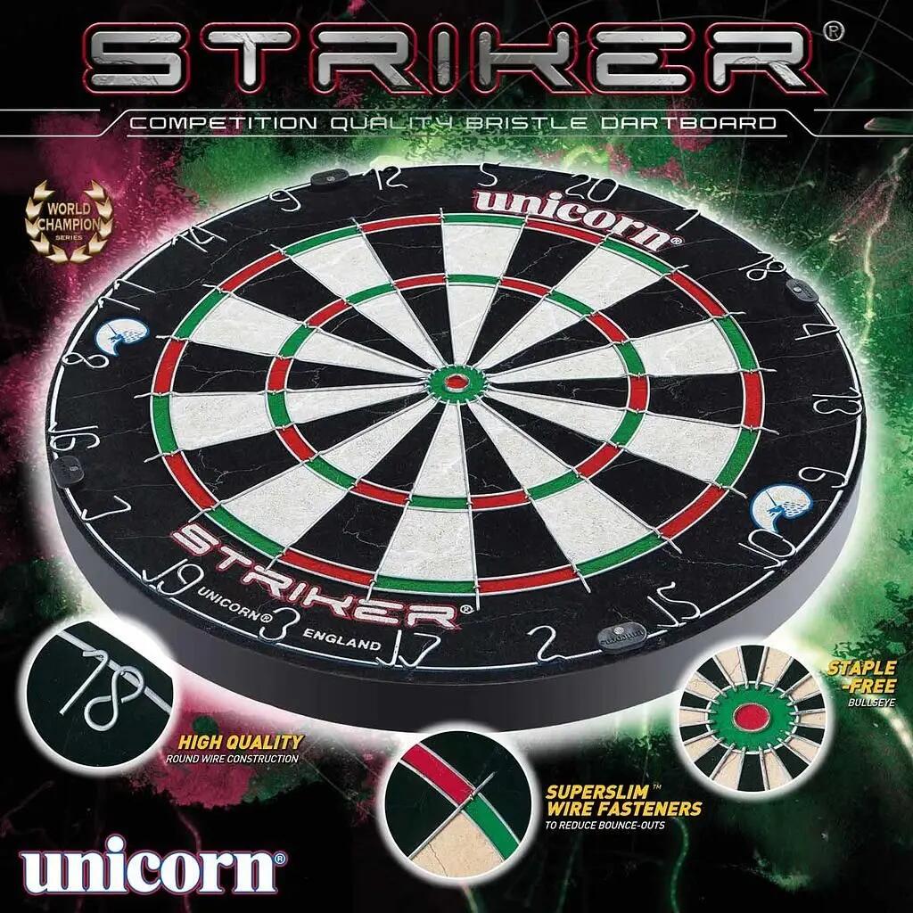 Unicorn Striker Bristle Board - Darts - Competition-style sisal board - Black 3/7