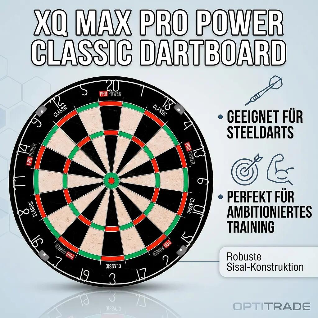 Dartboard - Darts - Sisal, langlebig, Turnierqualität - Pro Power Classic 5/6
