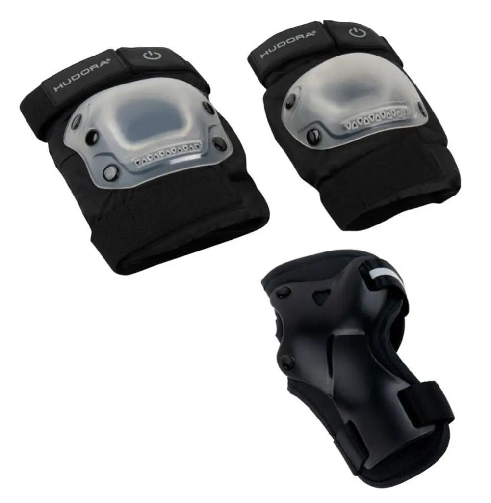 Protections LED - Rollsport - Unisexe - Sécurité renforcée - Hudora - Noir 2/7
