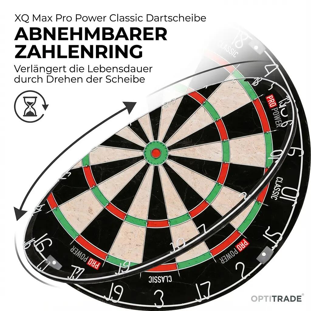 Dartboard - Darts - Sisal, langlebig, Turnierqualität - Pro Power Classic 3/6