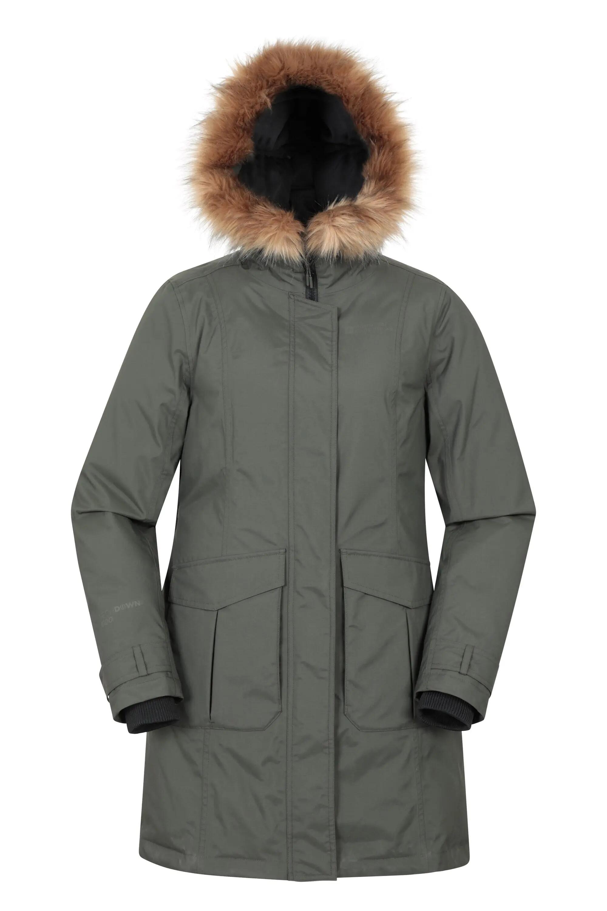 Doudoune en Duvet de Randonnée Femme Longue Imperméable, Aurora Extreme 2/9