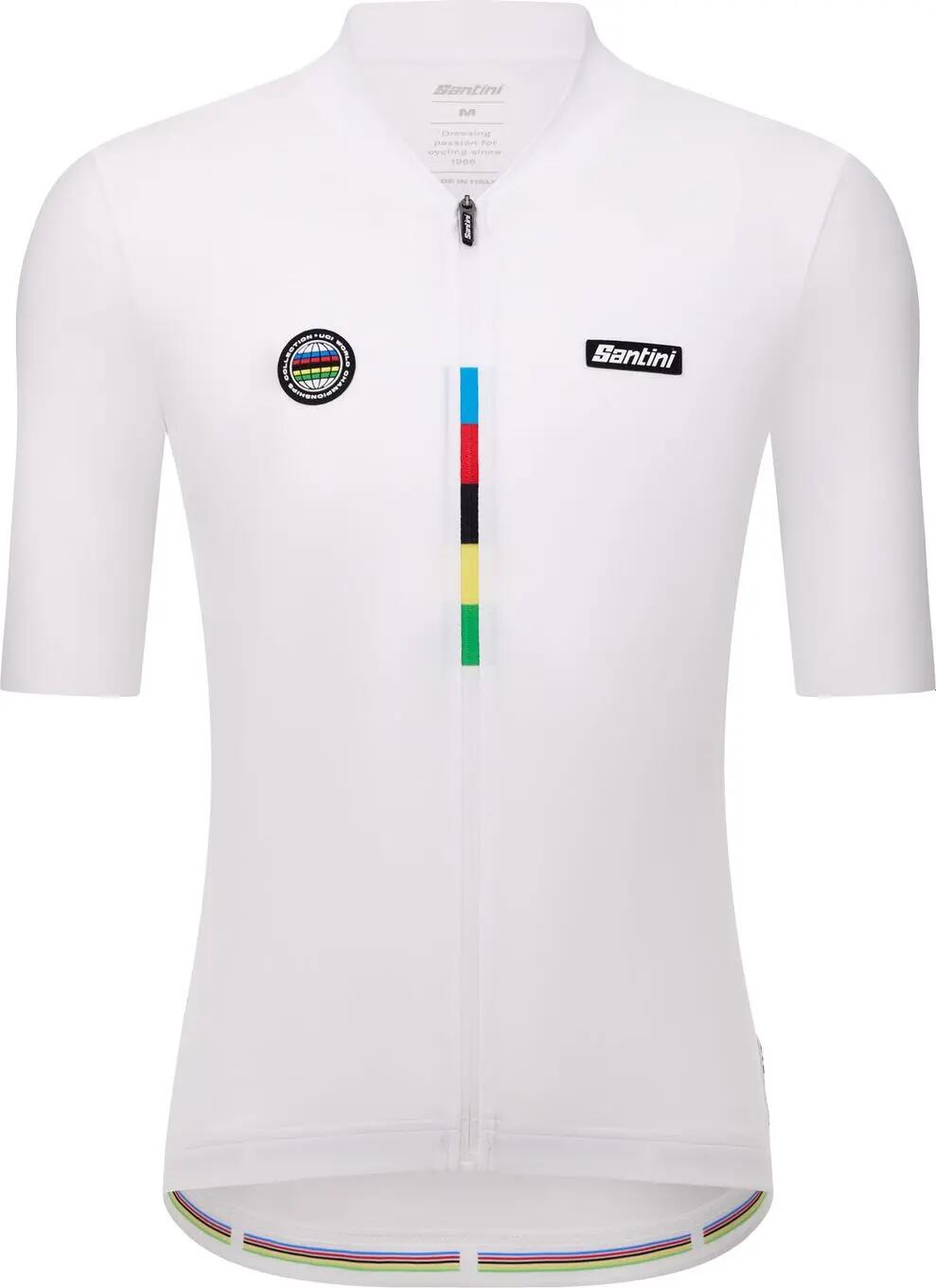 Maillot Manches Courtes Santini Mondo UCI Blanc 1/3