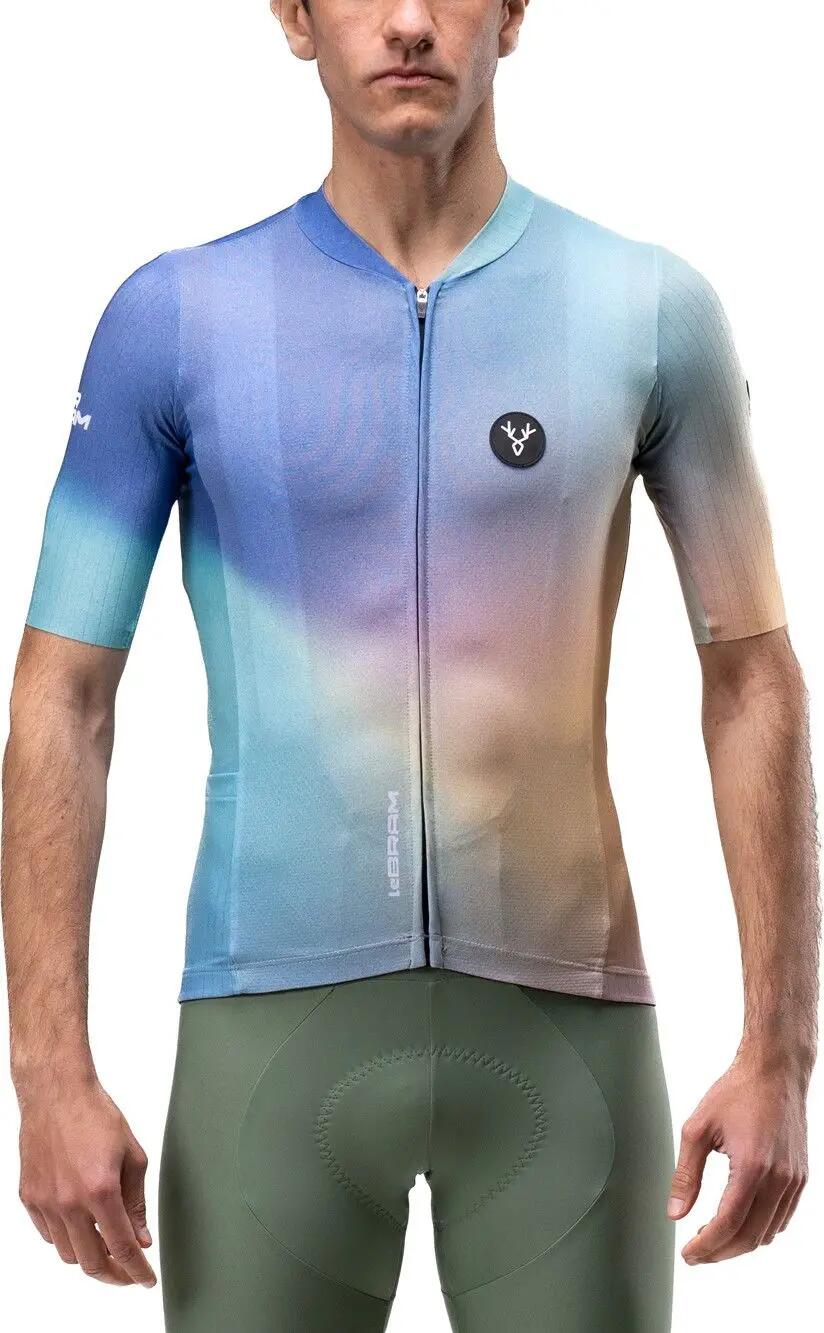 LeBram Race Aero-shirt met korte mouwen, groen en blauw 1/7