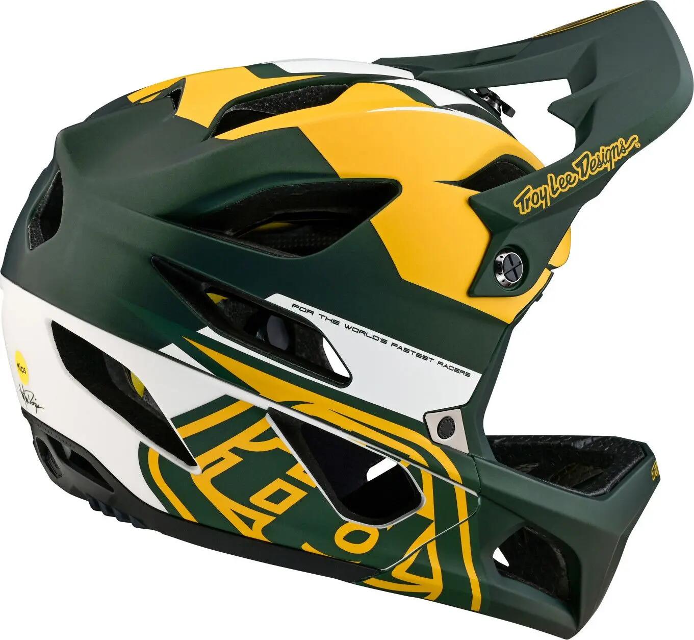 Casque Integral Troy Lee Designs Stage Mips Vector Vert/Jaune 4/7