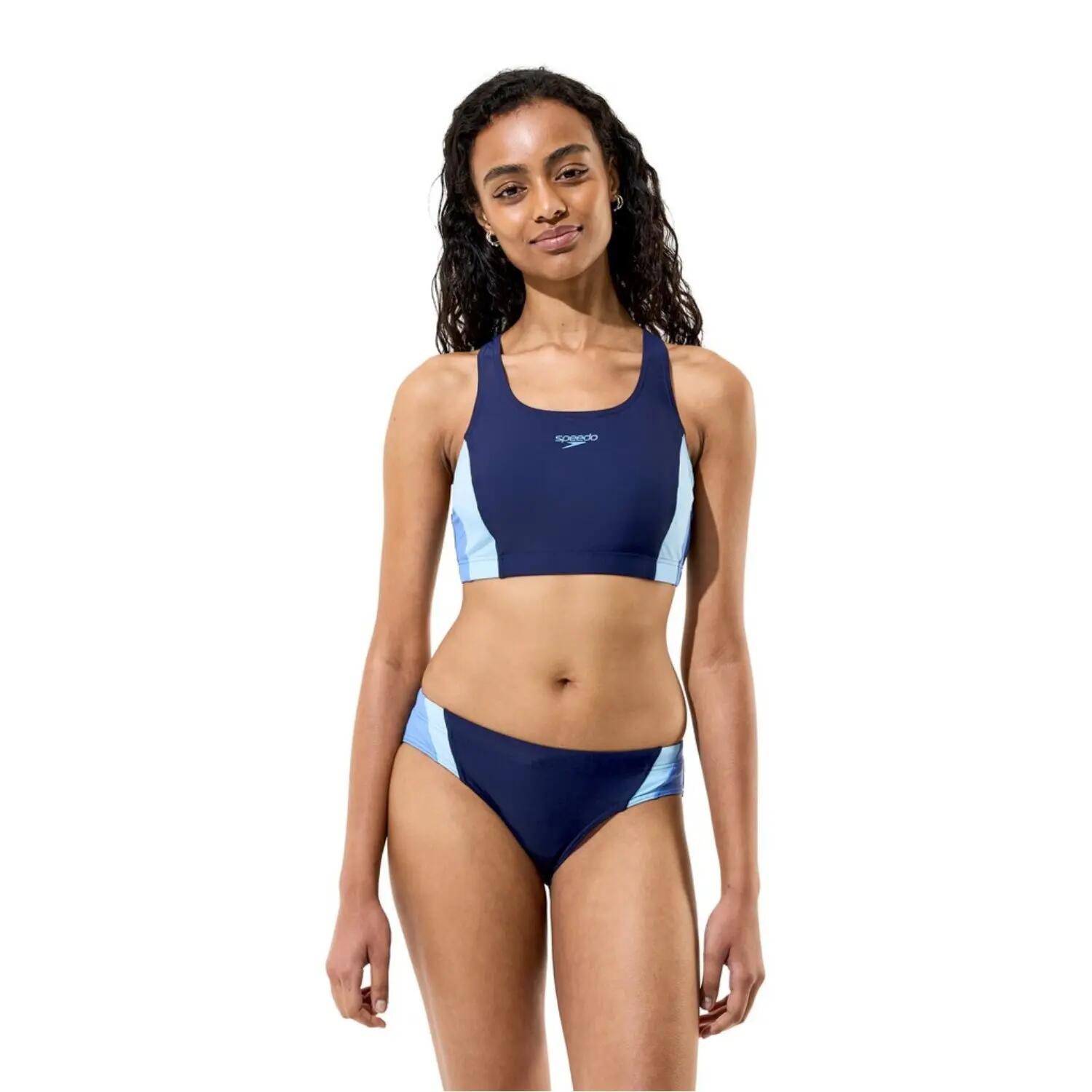 Speedo Colorblock Bikini Damen schwarz chlorbeständig 1/5