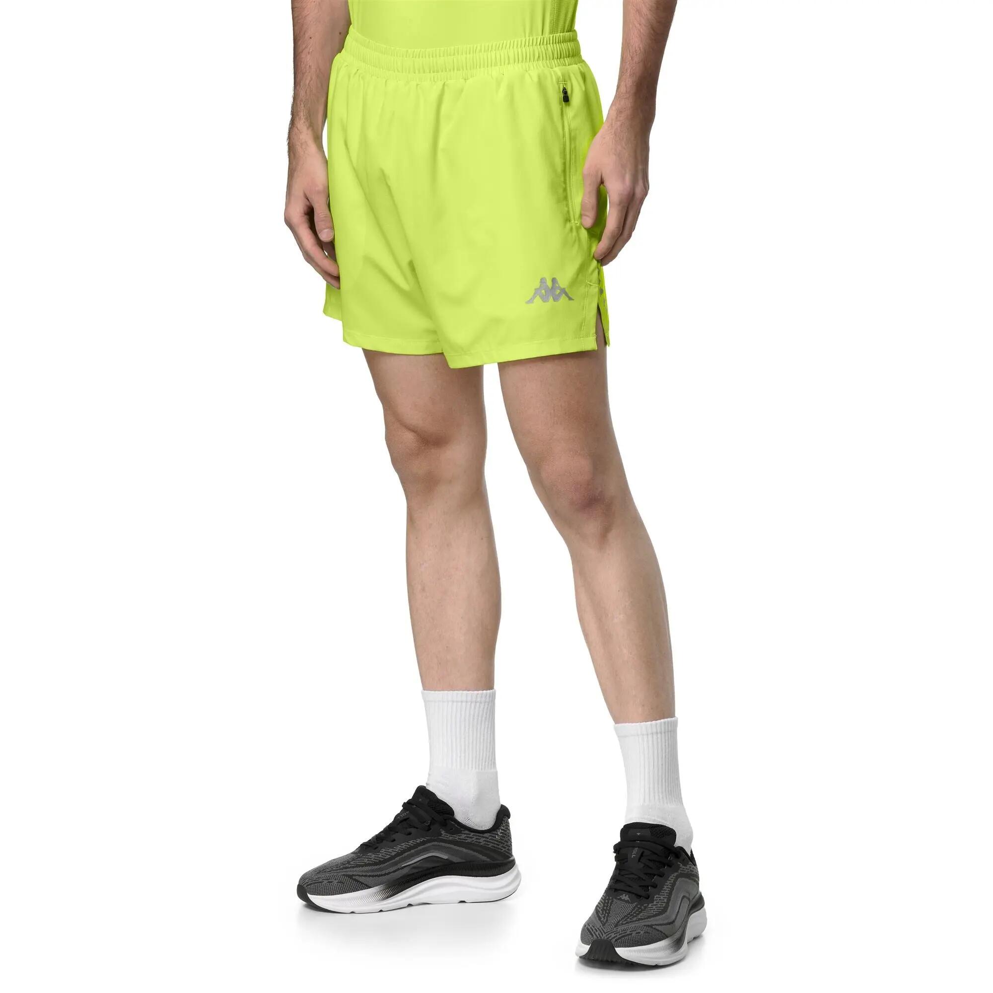 Pantaloncini sportivi da uomo in poliestere verde da running 5/6