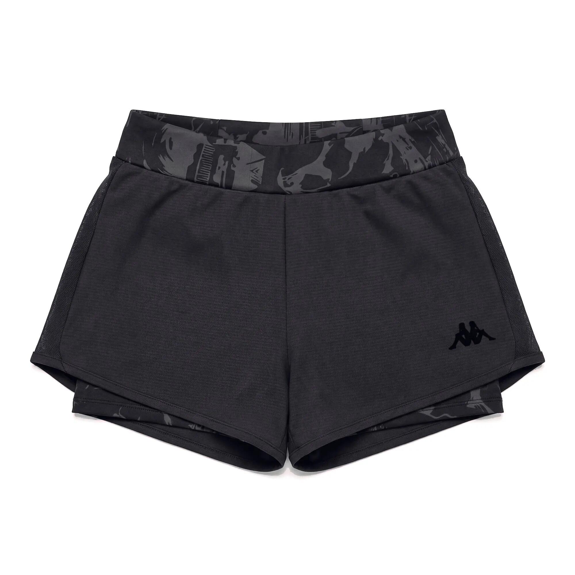 Pantaloncini sportivi da donna in poliestere nero da training 2/3