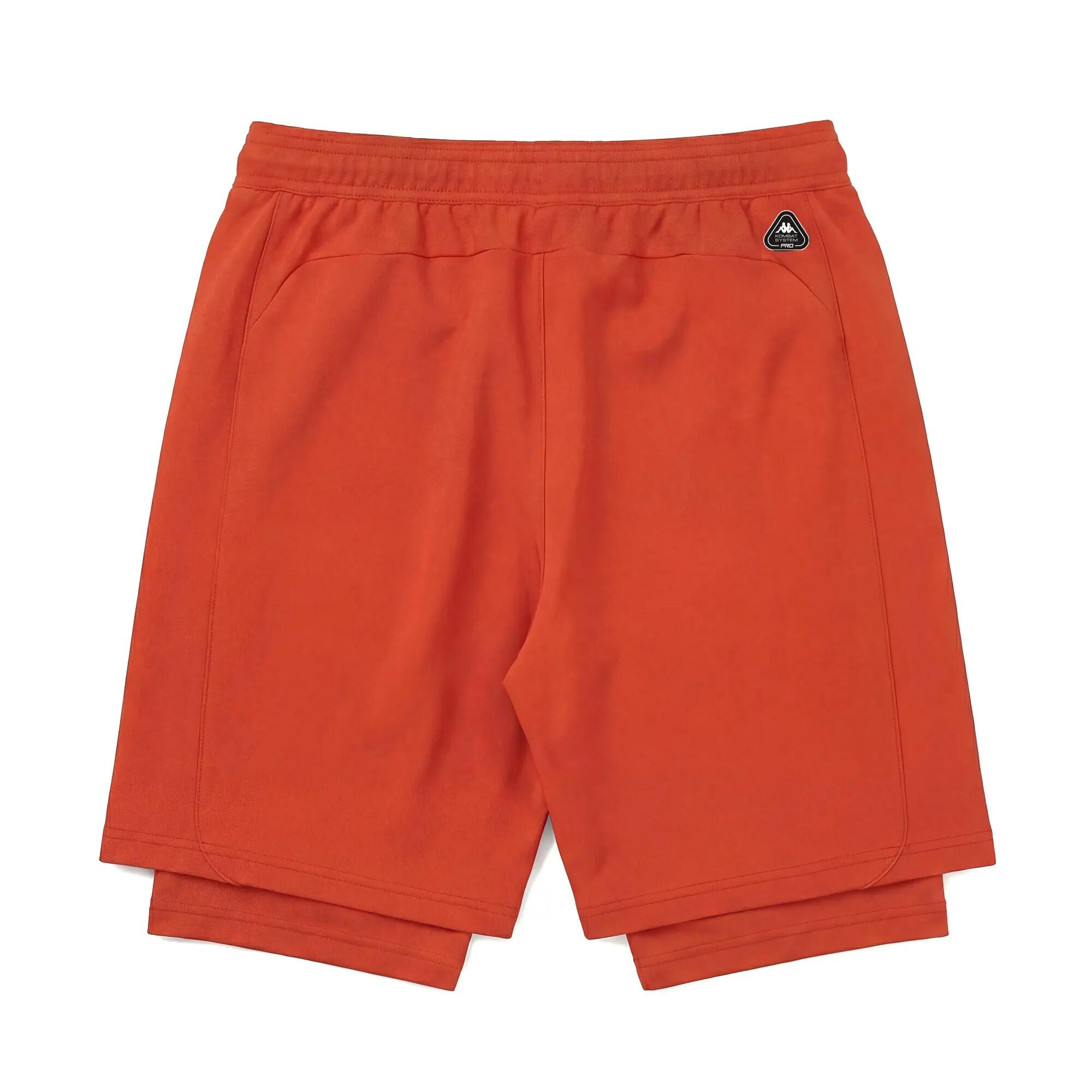 Pantaloncini sportivi da uomo in poliestere arancione da training 3/6