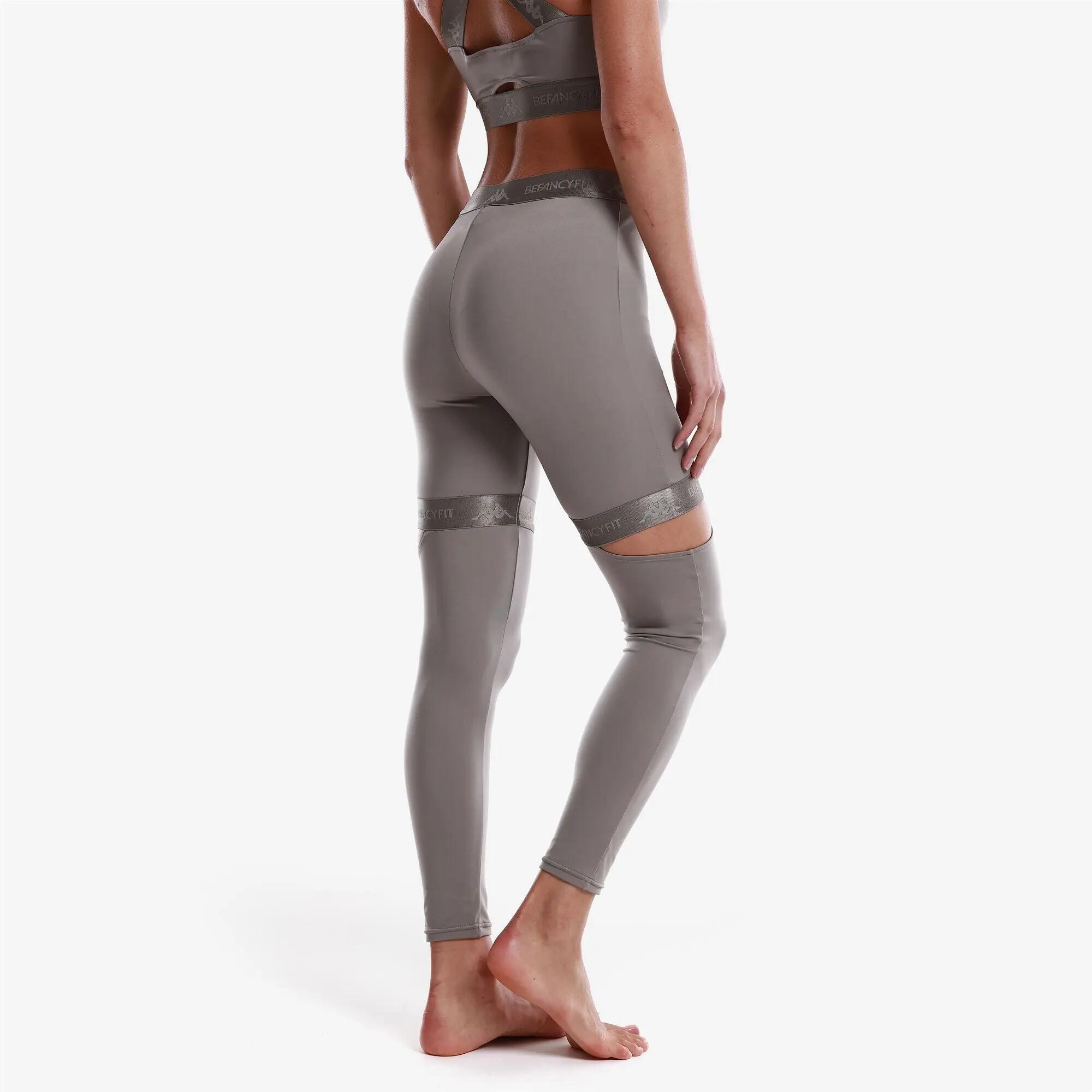 Pantaloni tuta da donna in nylon grigio da sport street 5/7