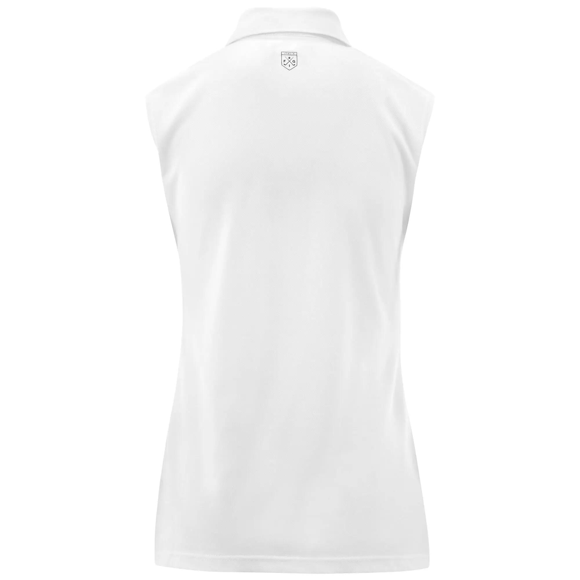 Polo da donna in cotone bianco da golf 3/5