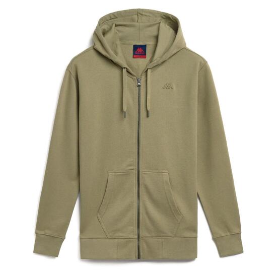 Felpa con cappuccio e zip da uomo in cotone blu da lifestyle