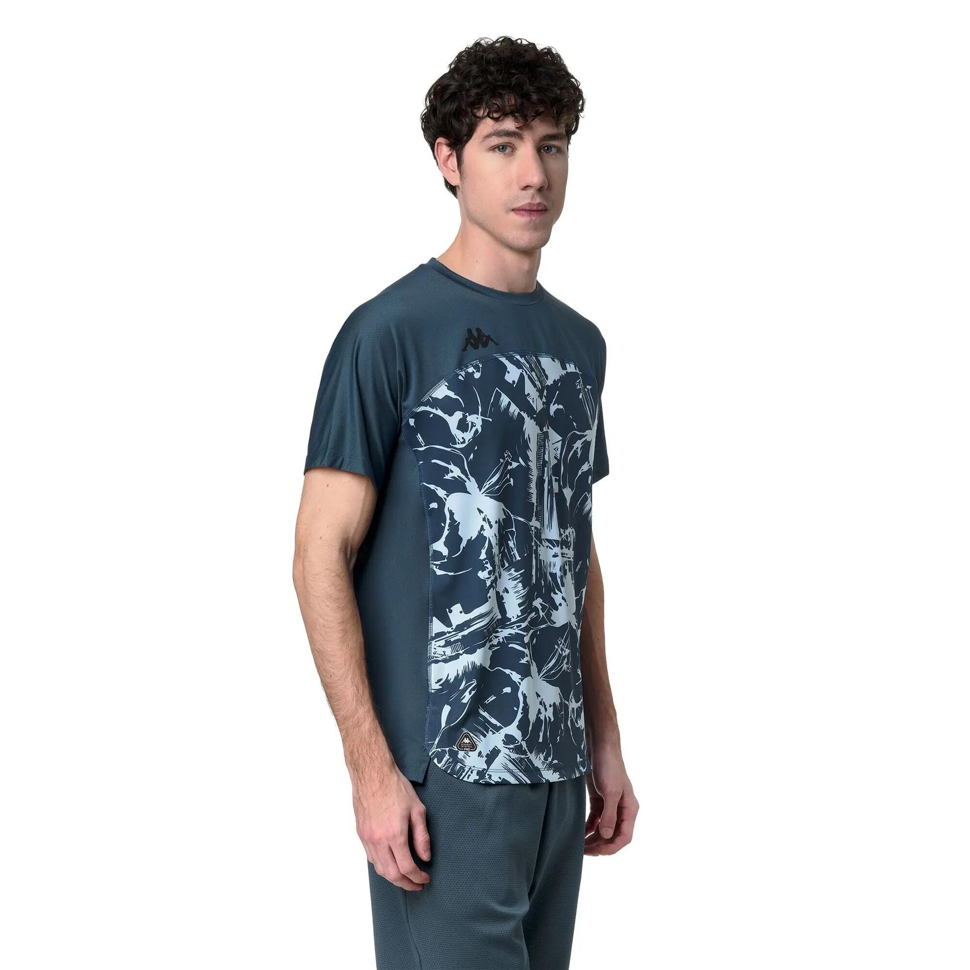T-shirt da uomo in poliestere blu da training 5/7