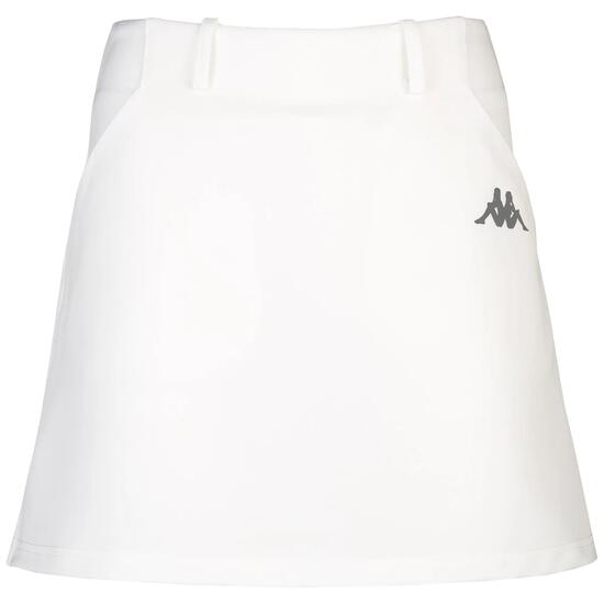 Gonna corta da donna in nylon bianco da golf