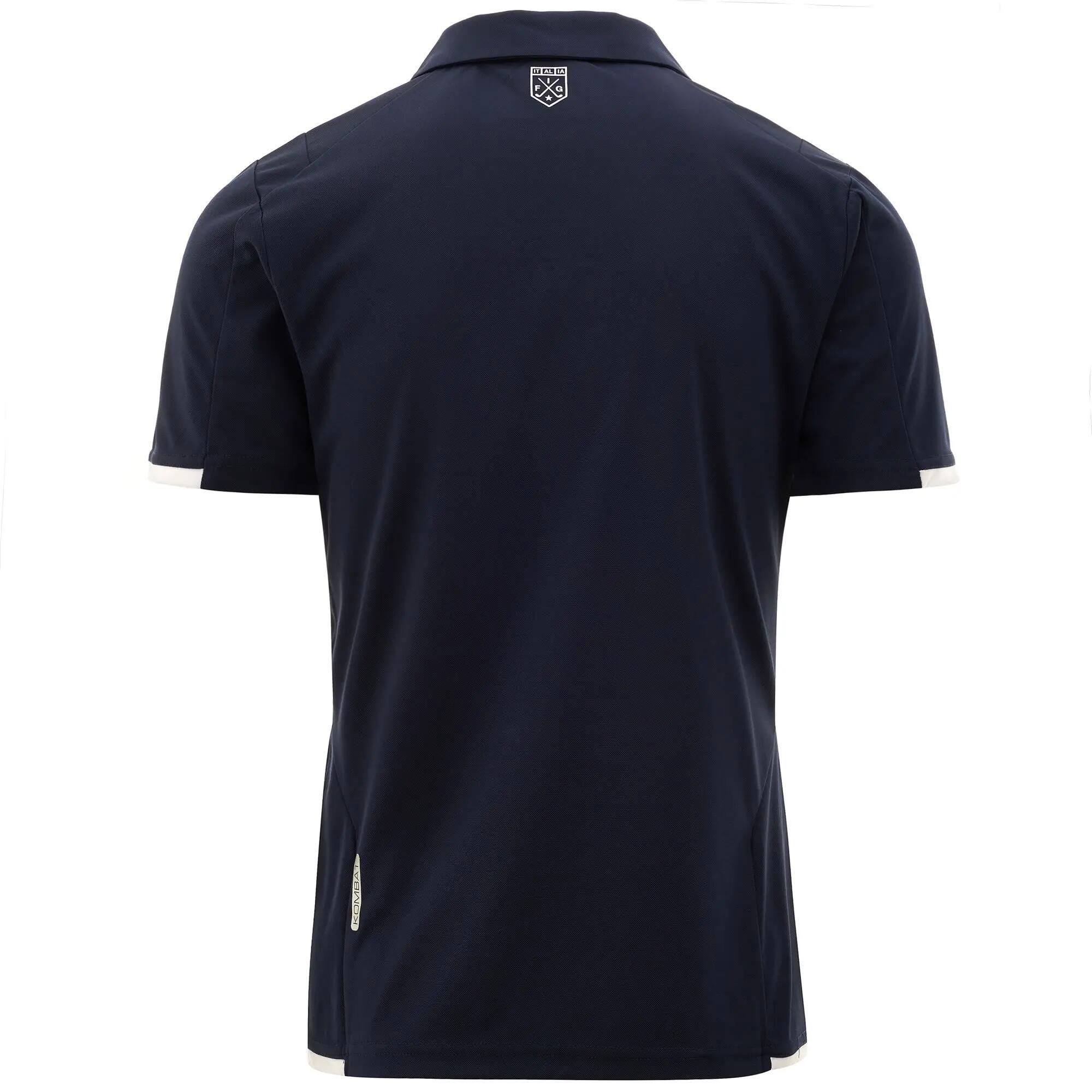 Polo da bambino in poliestere blu da golf 3/5