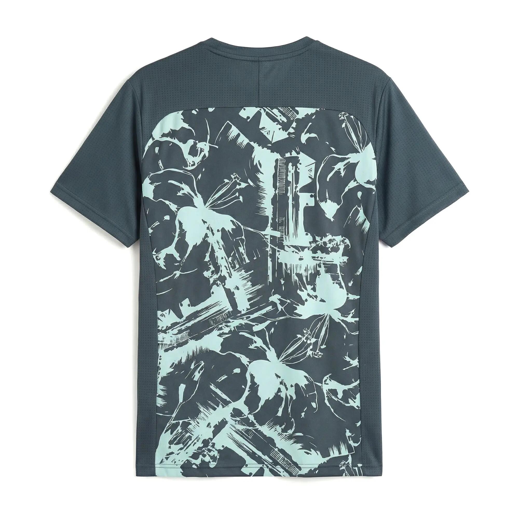 T-shirt da uomo in poliestere blu da training 3/7