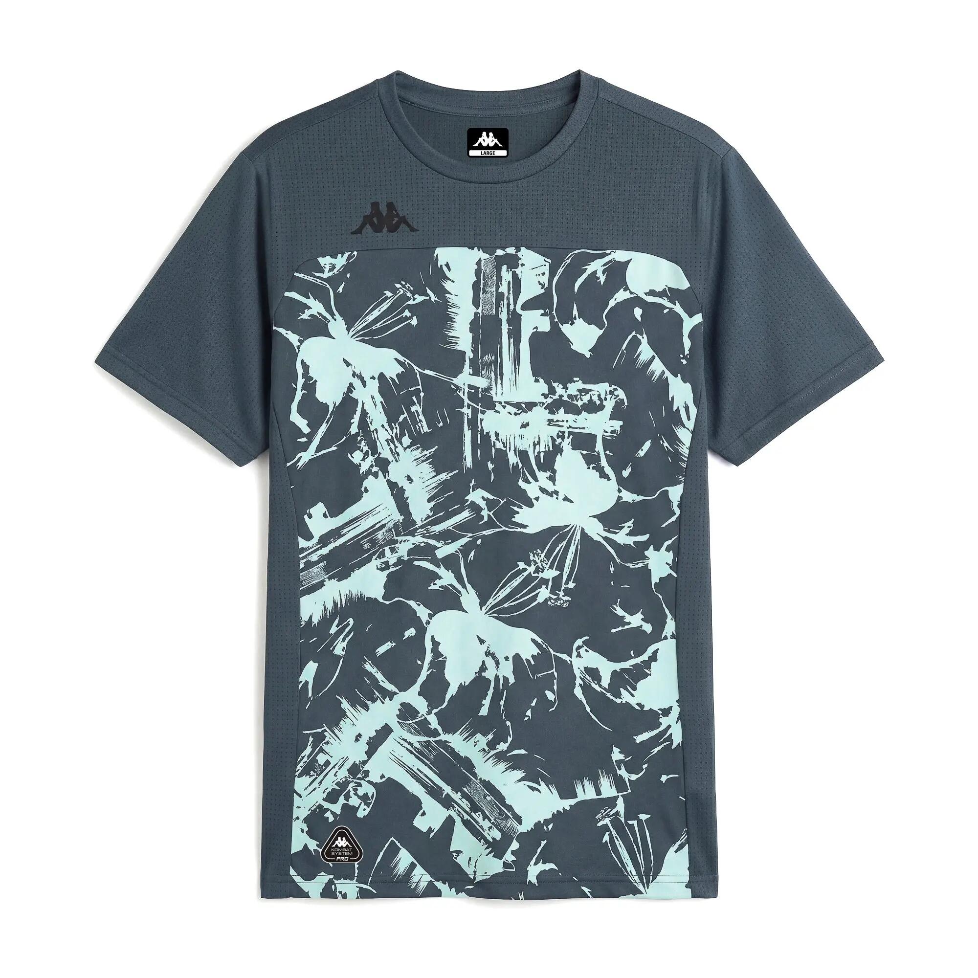 T-shirt da uomo in poliestere blu da training 2/7