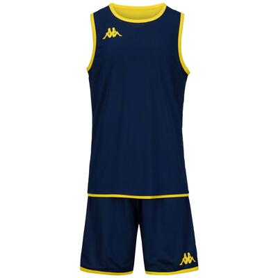Completo canotta pantaloncino da uomo in poliestere rosso da basket