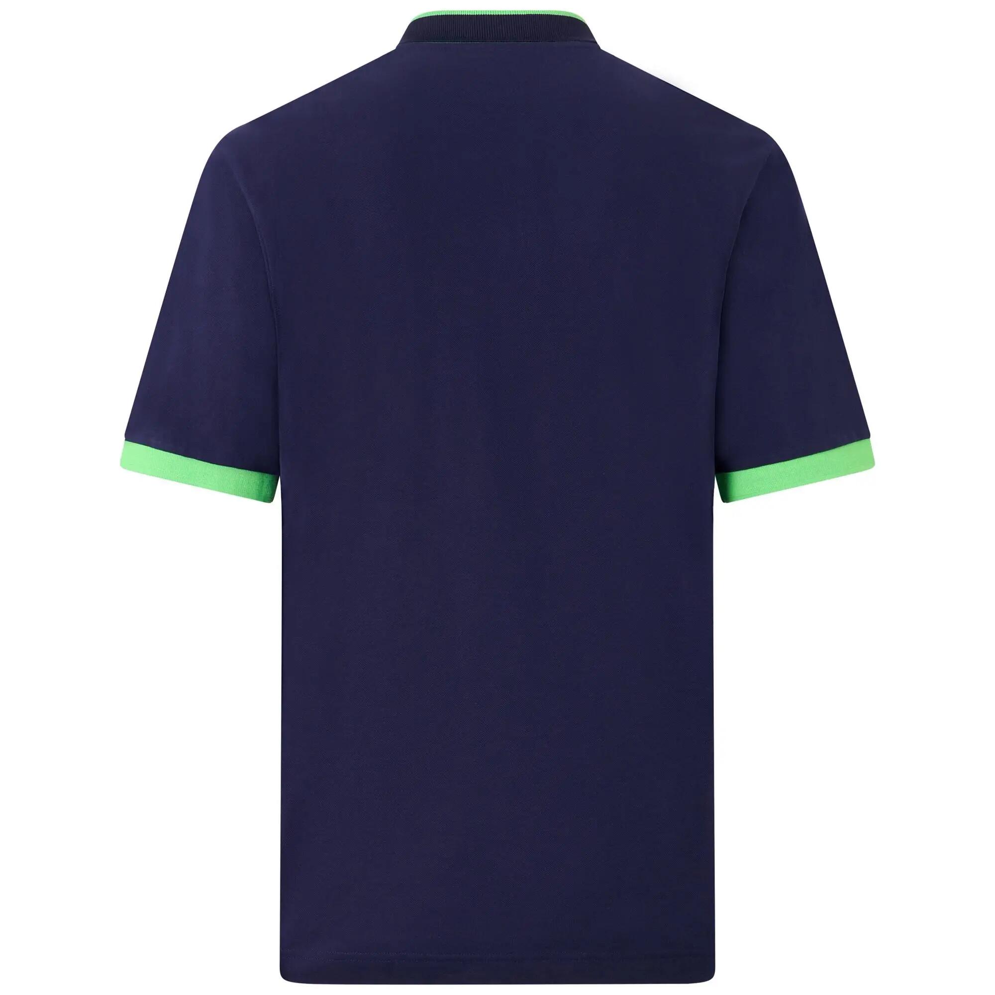 Polo da uomo in cotone blu da sportivo 3/7