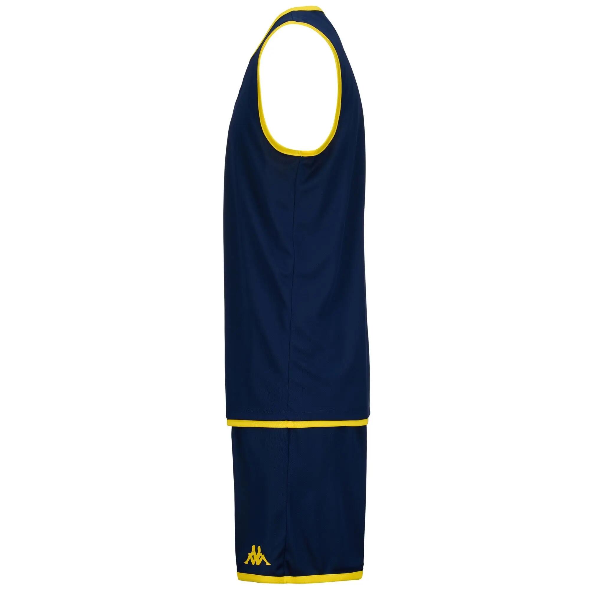 Completo canotta pantaloncino da bambino in poliestere giallo da basket 5/7