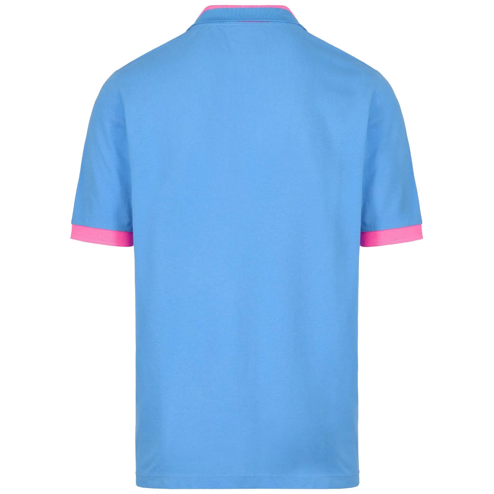 Polo da uomo in cotone blu da sportivo 3/5