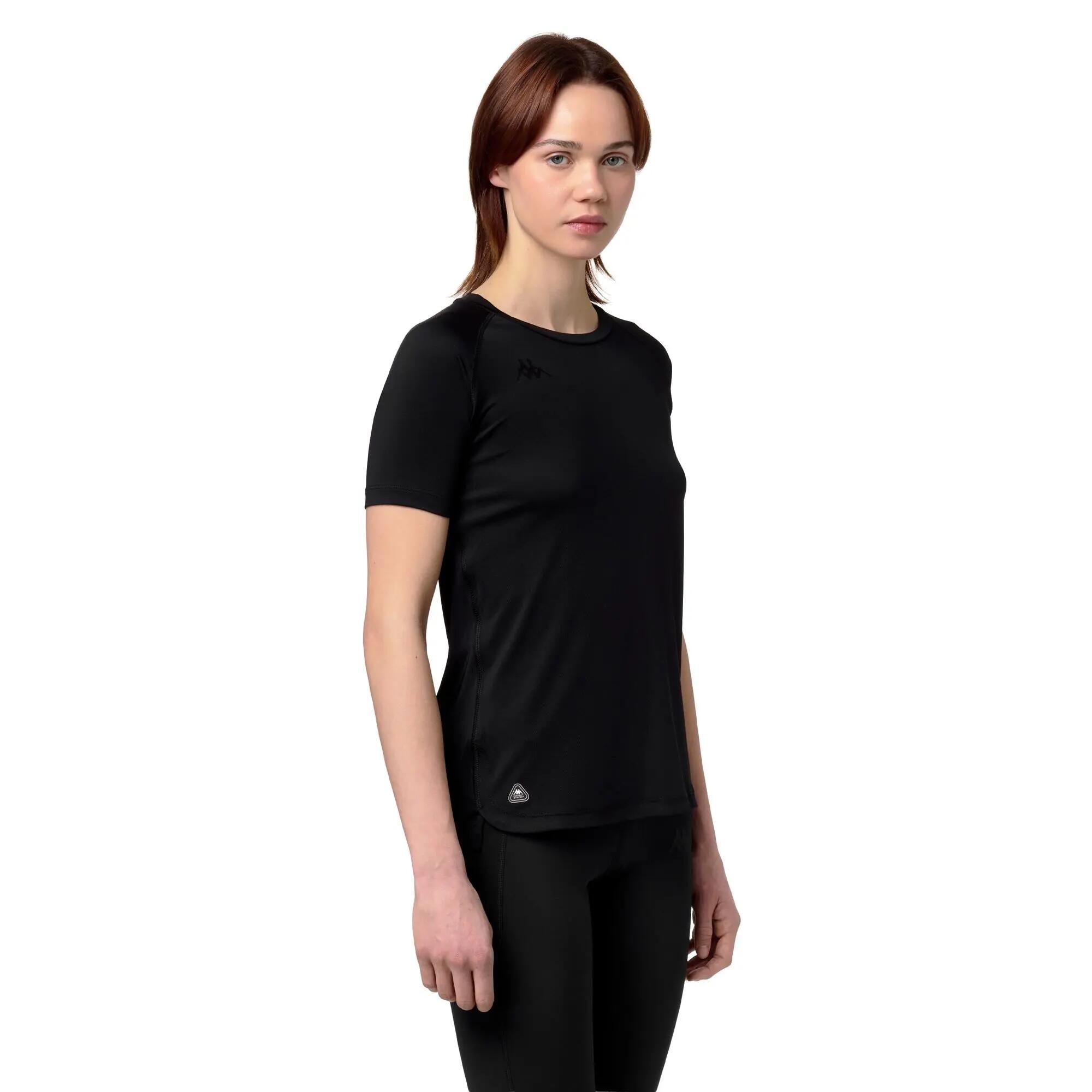 T-shirt da donna in poliestere nero da training 5/6