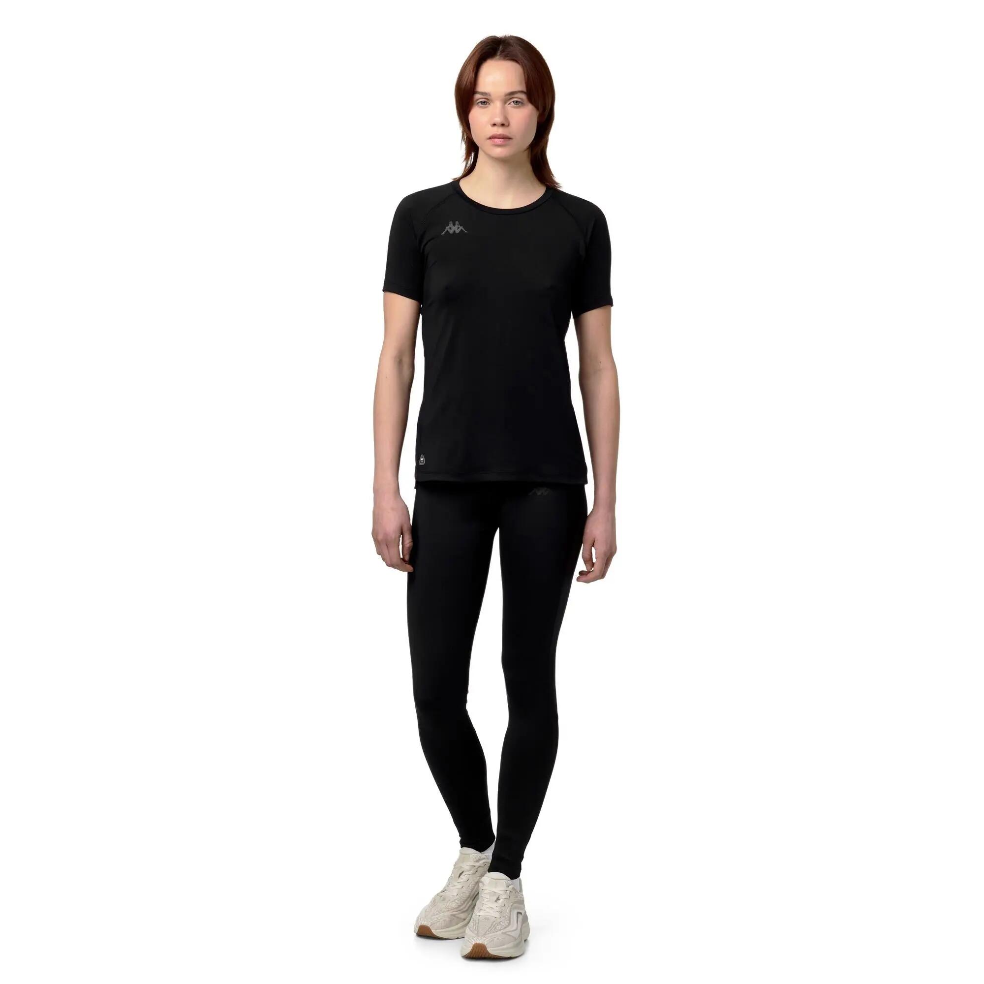 T-shirt da donna in poliestere nero da training 4/6