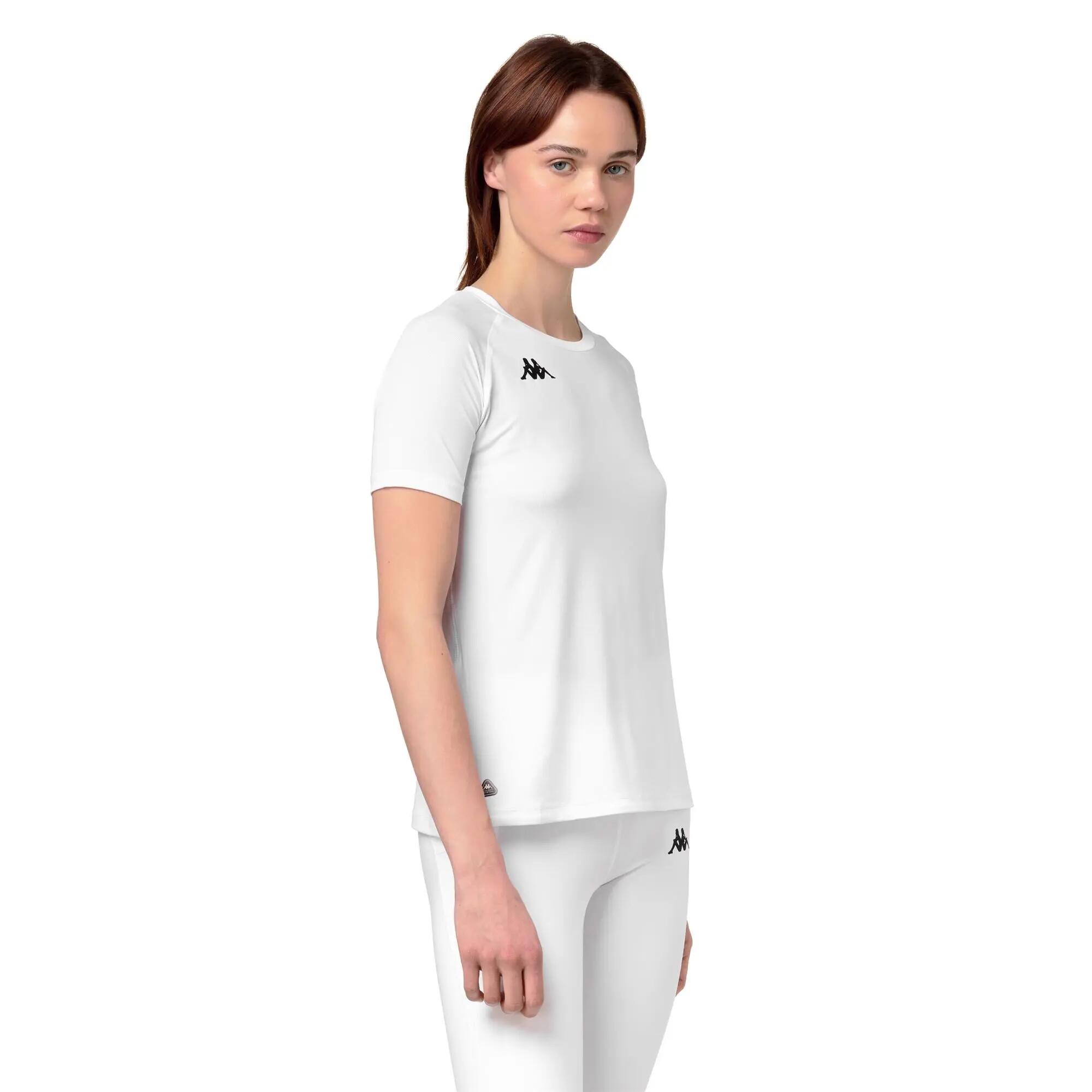 T-shirt da donna in poliestere bianco da training 5/6