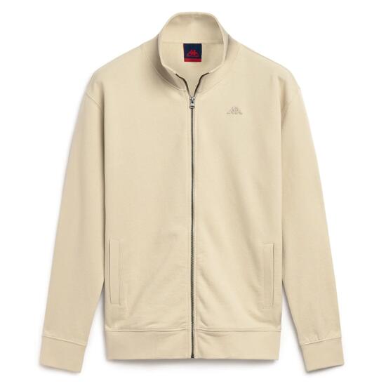 Felpa con zip da uomo in cotone verde da lifestyle