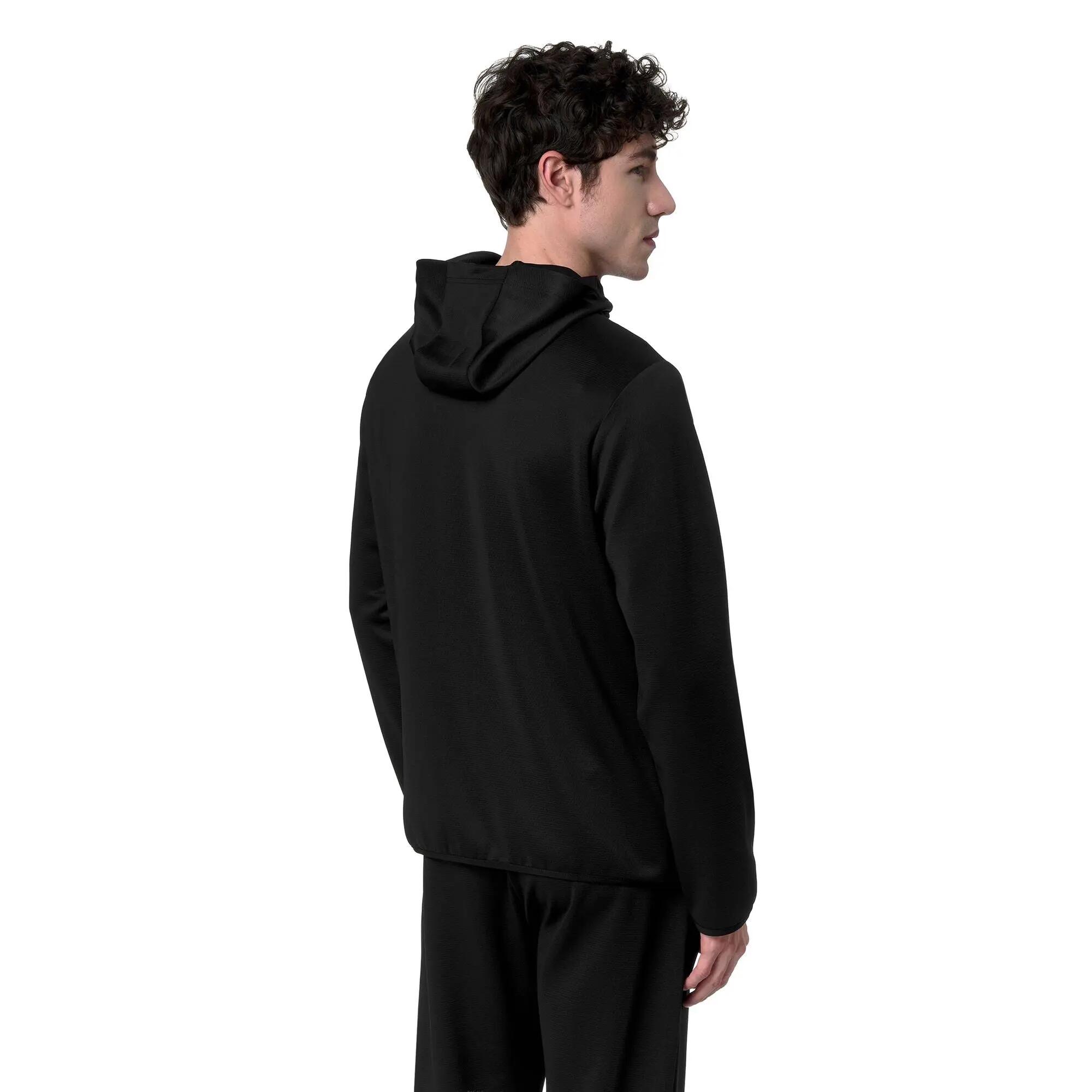 Felpa con cappuccio e zip da uomo in poliestere nero da training 5/6