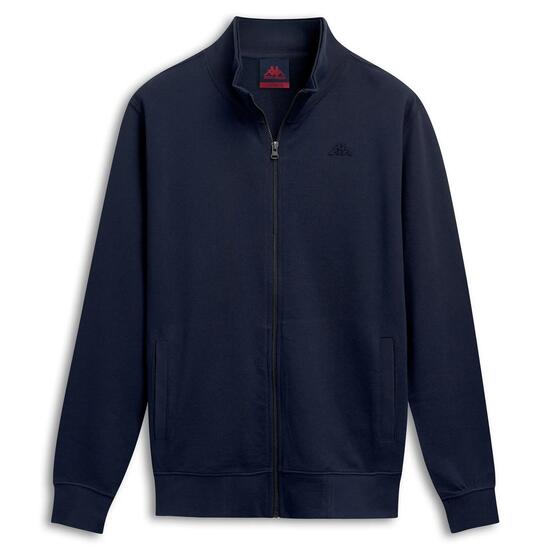 Felpa con zip da uomo in cotone verde da lifestyle