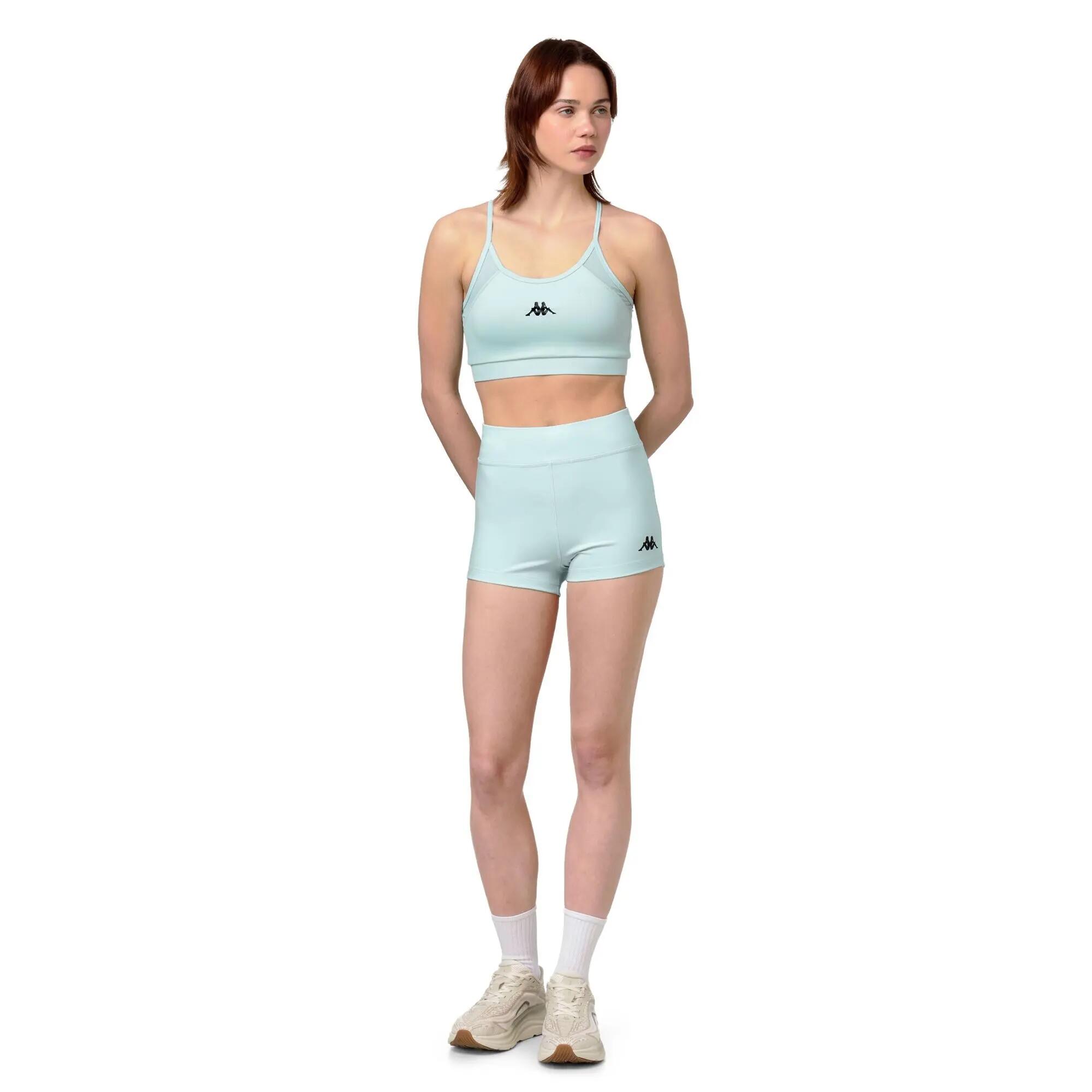 Top sportivo da donna in poliestere blu da training 4/6