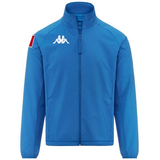 Felpa con zip da uomo in poliestere blu da sci