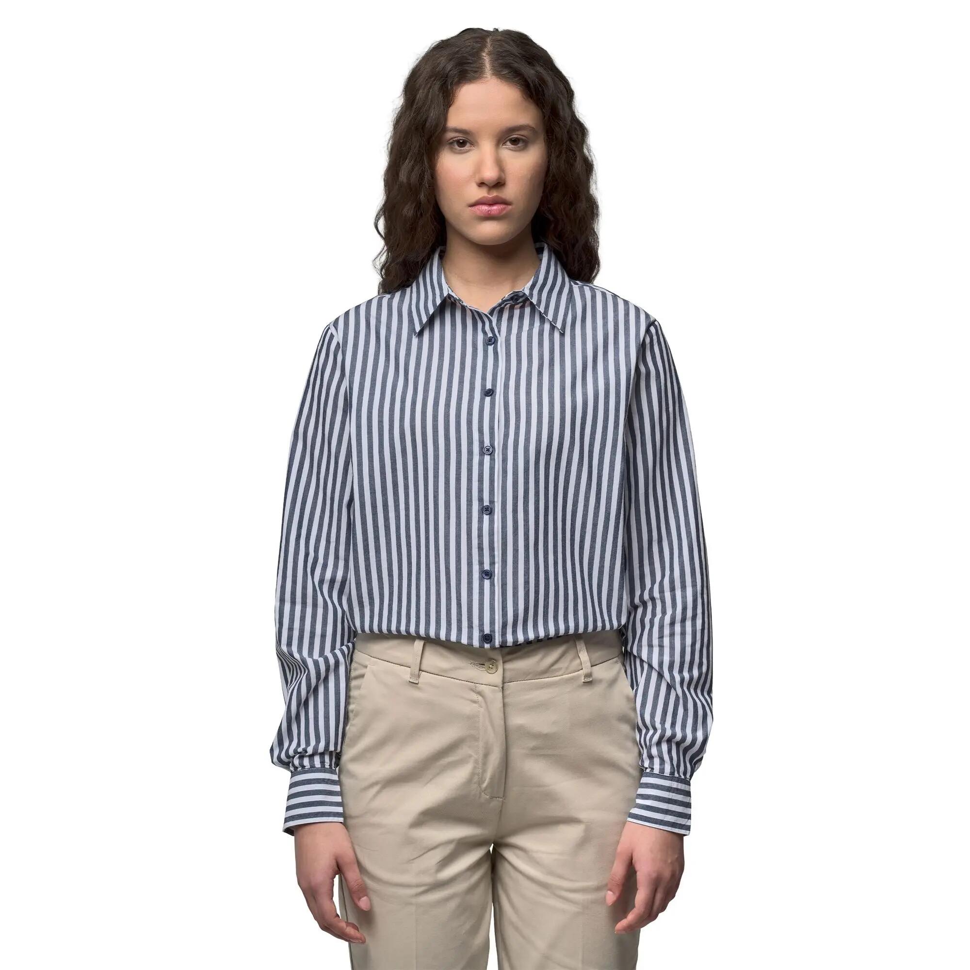 Camicia da donna in cotone blu da casual 4/6